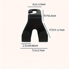 2pcs Plastic Car Seat Back Hook - Car Dual Hook Hanging Hook