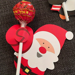 50pcs Santa Lollipop Cards Christmas Party Decor DIY Crafts Navidad