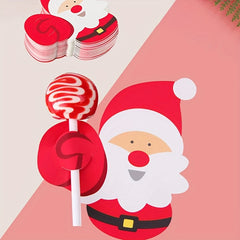 50pcs Santa Lollipop Cards Christmas Party Decor DIY Crafts Navidad