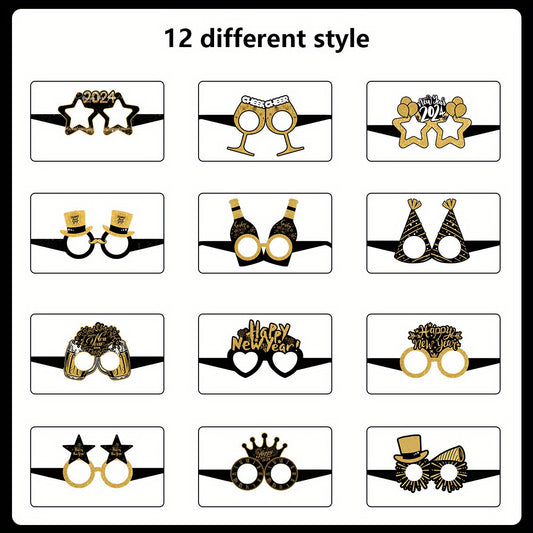 Year 3D Paper Glasses Happy Year Party Decoration Photo Props