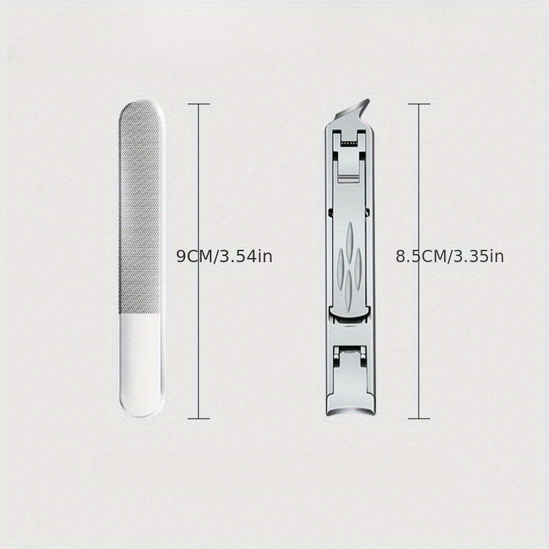2pcs Double-headed Nail Clippers With Nail File Splash-proof Nail Scissor