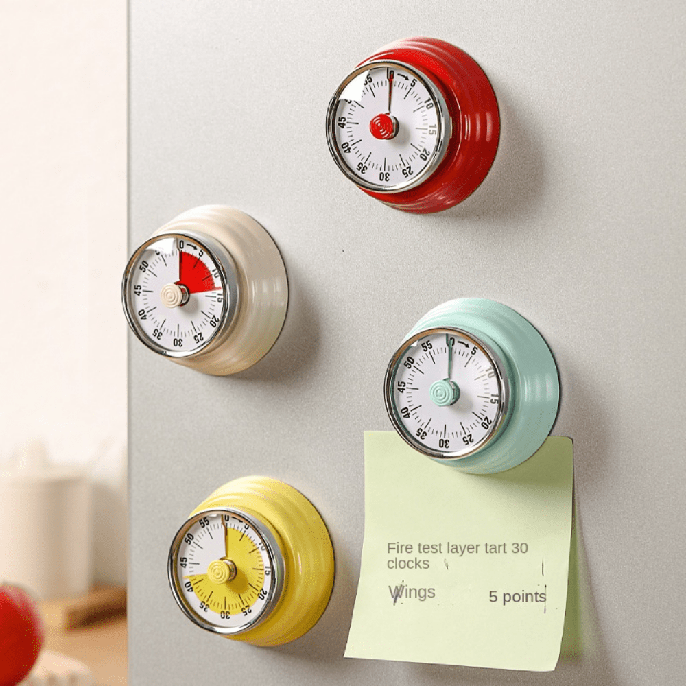 Stainless Steel Countdown Mechanical Timer with Magnetic Suction