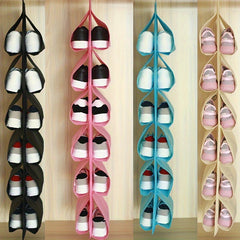 Double Side Shoe Storage Bag With Grids - Durable Organizer For Over The Door