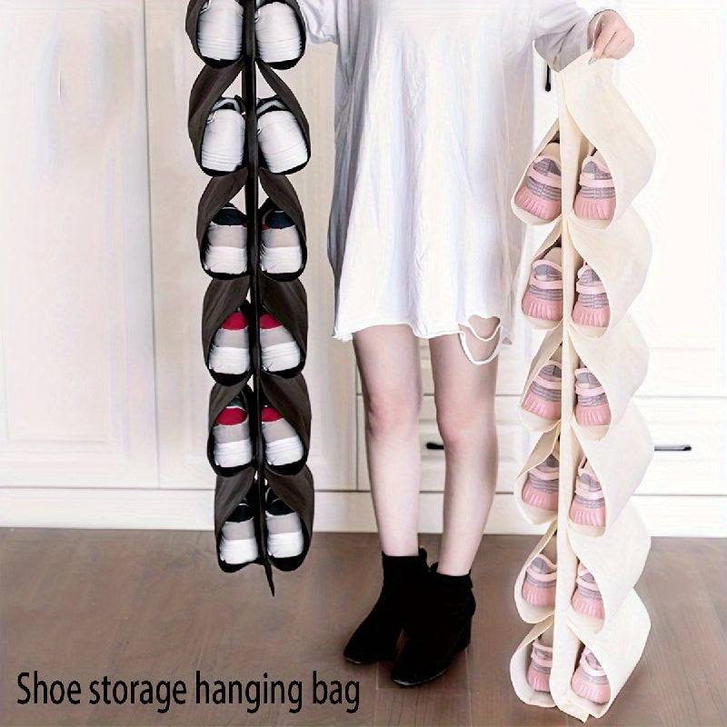 Double Side Shoe Storage Bag With Grids - Durable Organizer For Over The Door