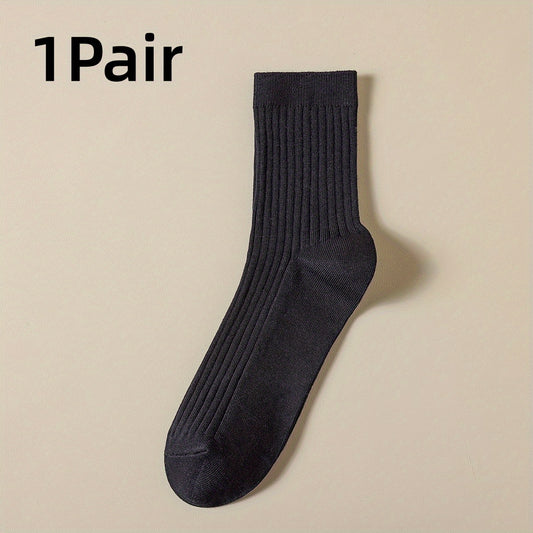 Men's Cotton Business Socks, 1-2 Pairs, Sweat Absorption, Anti Odor