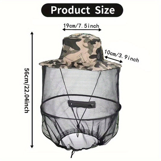 Anti Mosquito Net Hat Lightweight Breathable Bucket Hat For Fishing Hiking