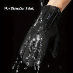 Winter Fleece Two Finger Flip Gloves Waterproof Touch Screen Gloves
