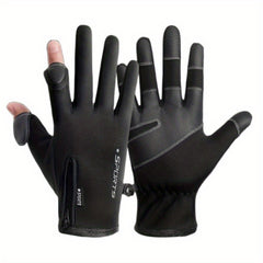 Winter Fleece Two Finger Flip Gloves Waterproof Touch Screen Gloves