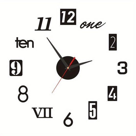 3D Living Room Acrylic Wall Clock DIY Mute Art Clock Wall Sticker
