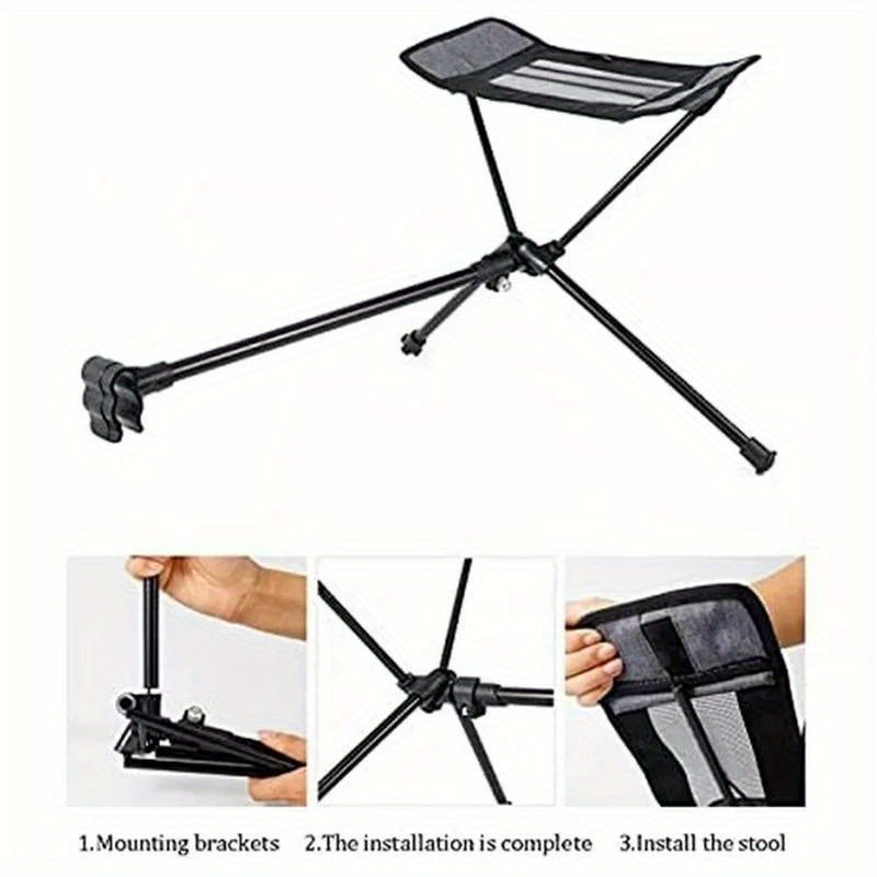 Portable Folding Camping Chair with Retractable Footrest