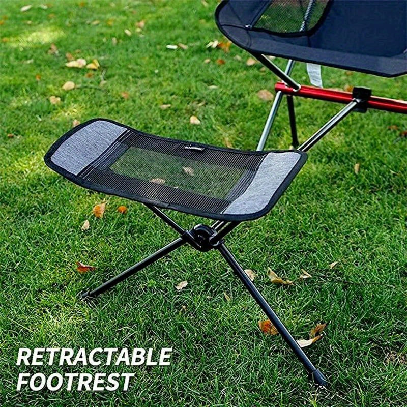 Portable Folding Camping Chair with Retractable Footrest