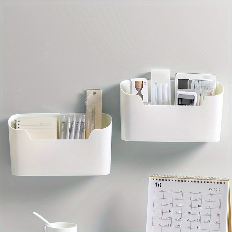 2pcs Wall Mounted Storage Box Kitchen Bathroom Organizer