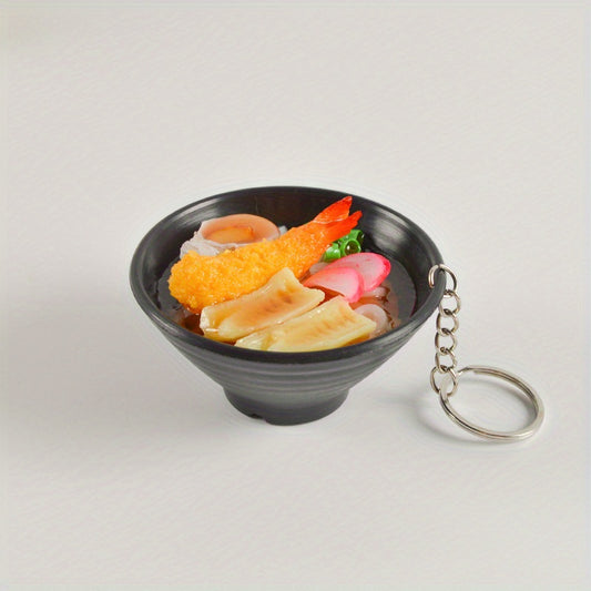 PVC Japanese Udon Noodle Keychain Bag Purse Pendant Ornament