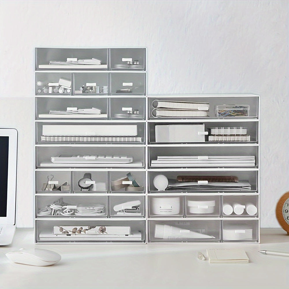 1pc Desk Organizer Box with 1 2 3 Drawers