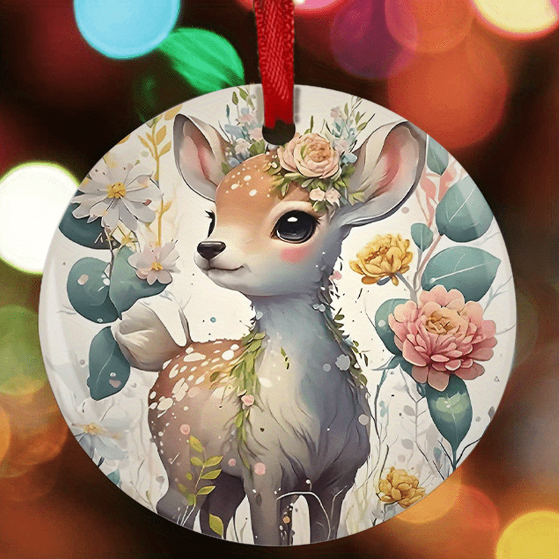 Little Deer Christmas Tree Blessing DIY Acrylic Pendant