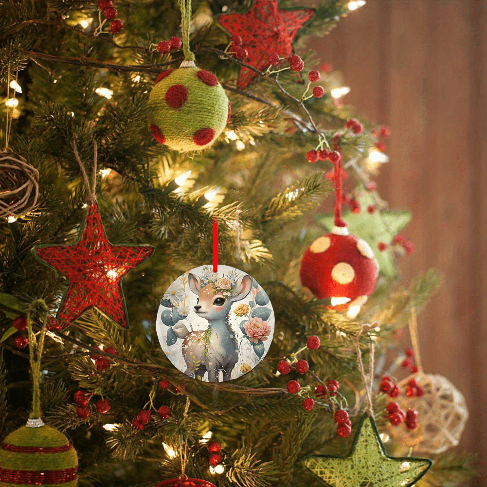 Little Deer Christmas Tree Blessing DIY Acrylic Pendant