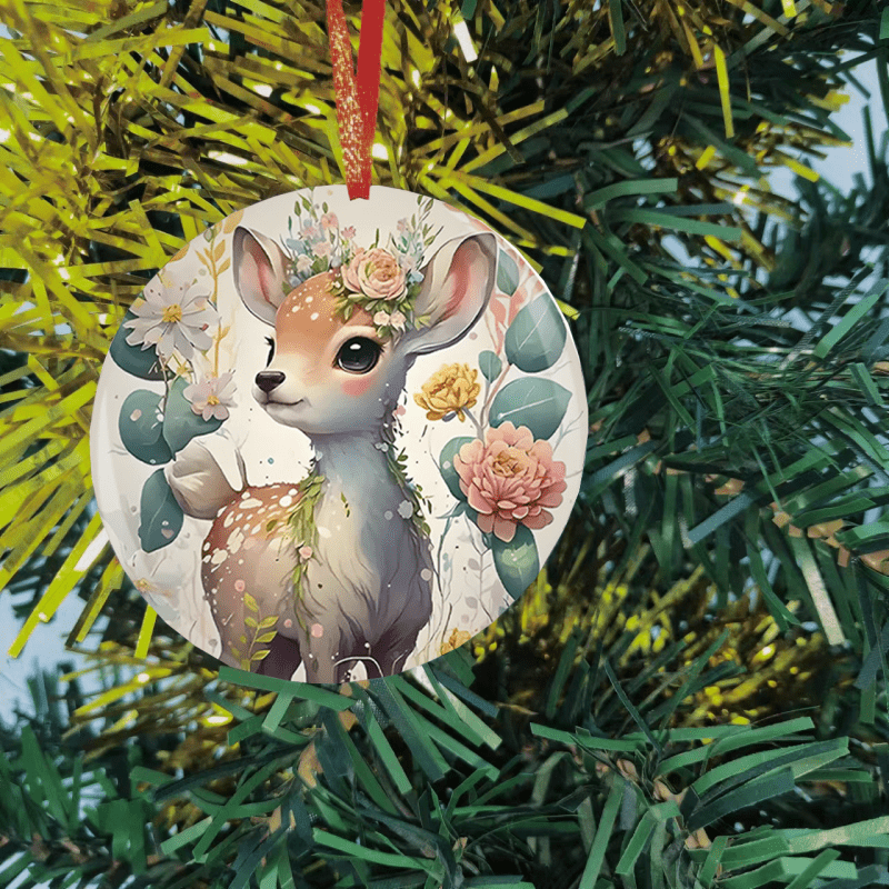 Little Deer Christmas Tree Blessing DIY Acrylic Pendant