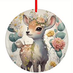 Little Deer Christmas Tree Blessing DIY Acrylic Pendant