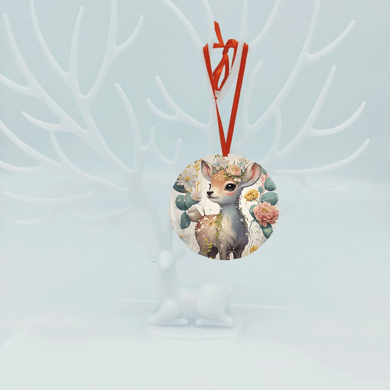 Little Deer Christmas Tree Blessing DIY Acrylic Pendant