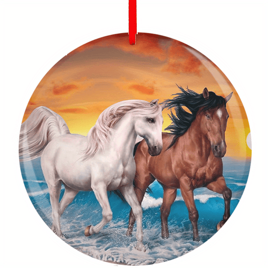 Horse Series Christmas Tree Blessing DIY Acrylic Pendant