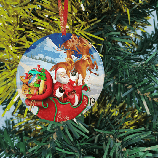 Santa Claus Christmas Tree Blessing Acrylic Pendant DIY