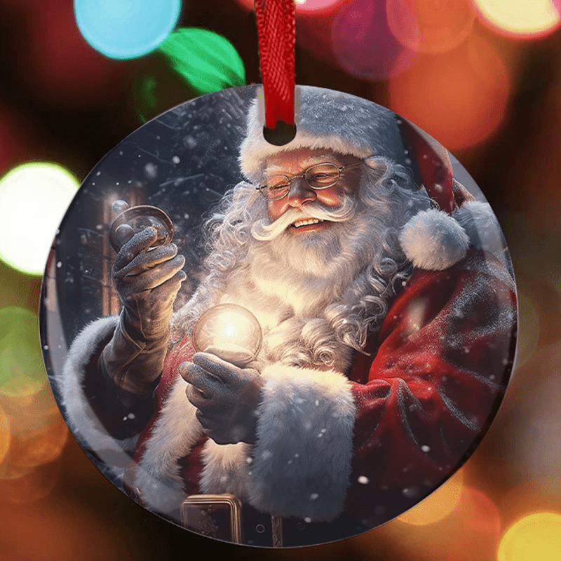 Santa Claus Christmas Tree Blessing DIY Acrylic Pendant