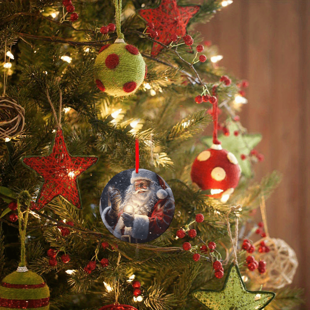 Santa Claus Christmas Tree Blessing DIY Acrylic Pendant