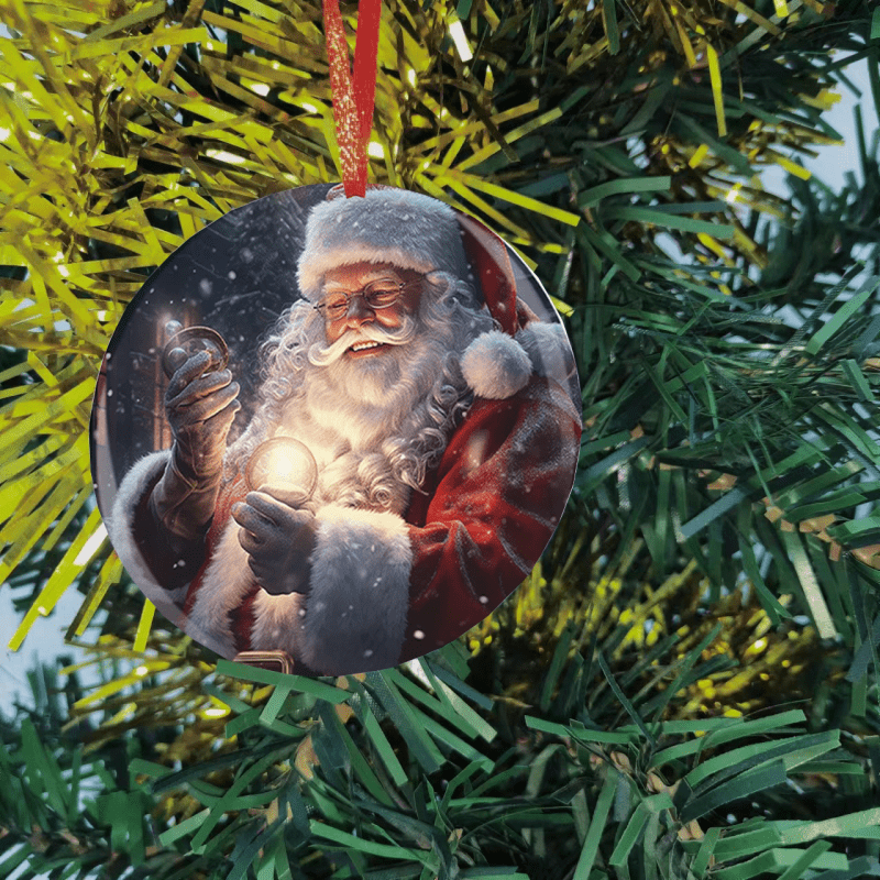 Santa Claus Christmas Tree Blessing DIY Acrylic Pendant