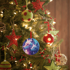 Wolf Xmas Tree Blessing Acrylic Pendant DIY Holiday Ornament