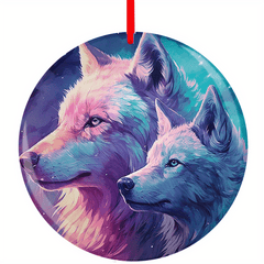 Wolf Xmas Tree Blessing Acrylic Pendant DIY Holiday Ornament