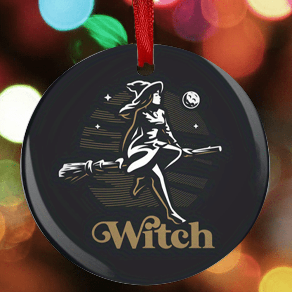Halloween Witch Christmas Tree Acrylic Pendant DIY Holiday Blessing