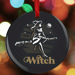 Halloween Witch Christmas Tree Acrylic Pendant DIY Holiday Blessing