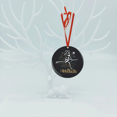 Halloween Witch Christmas Tree Acrylic Pendant DIY Holiday Blessing