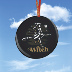 Halloween Witch Christmas Tree Acrylic Pendant DIY Holiday Blessing