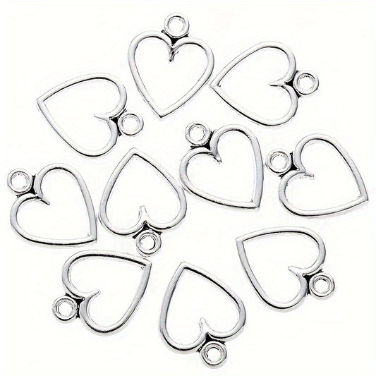 10pcs Hollow Love Shaped Pendant DIY Crafts Accessories