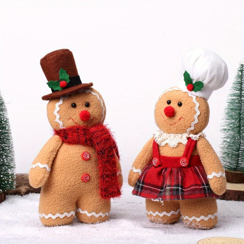 Large Gingerbread Man Christmas Plush Leg Doll Xmas Tree Ornaments
