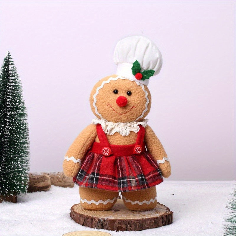 Large Gingerbread Man Christmas Plush Leg Doll Xmas Tree Ornaments