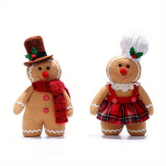Large Gingerbread Man Christmas Plush Leg Doll Xmas Tree Ornaments