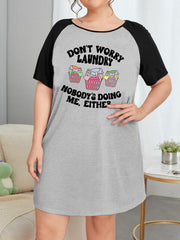  Funny Turtle Graphic Raglan Nightdress
