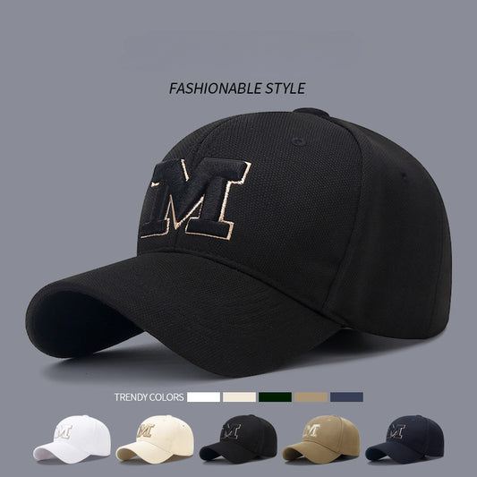 M Embroidered Baseball Cap Outdoor Sunshade Baseball Cap