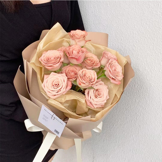 20 Sheets First Love Solid Flower Wrapping Paper Bouquet Packaging