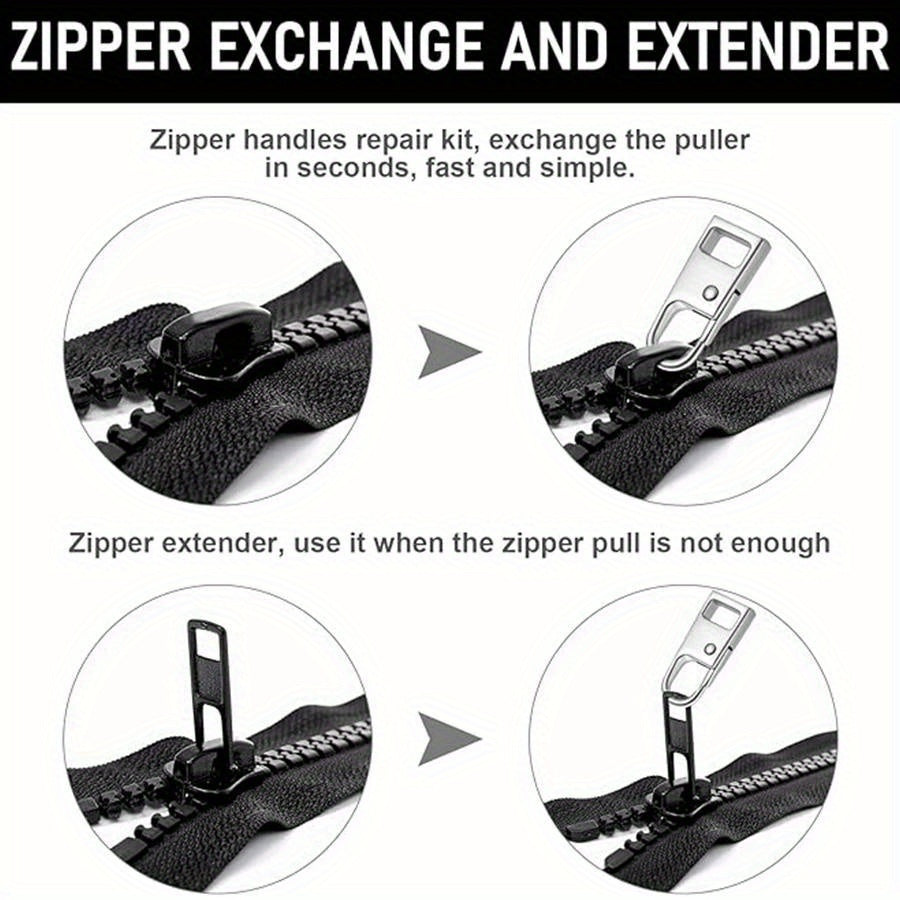 5pcs Detachable Metal Zipper Pullers for Zipper Sliders Repair Kits