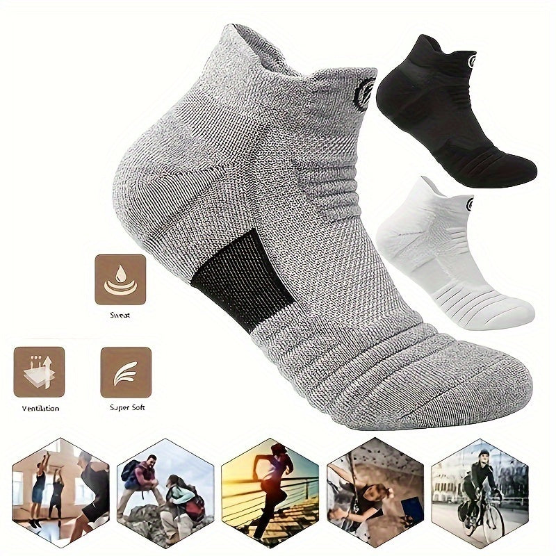 3 Pairs Athletic Socks Breathable Quick Drying Ankle Socks