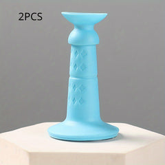 2pcs Silicone Door Stopper 4 Colors No Punching Rubber Wall Suction Silent
