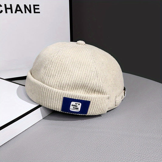 Corduroy Brimless Vintage Hat Sailor Hat for Autumn and Winter