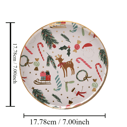 Xmas Paper Cup Set Bronzing Party Tableware