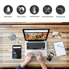 Clear Writing Desk Pad Heat Resistant Waterproof PVC Durable Desk Protect Mat