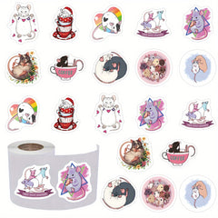 500pcs Funny Mouse Animal Stickers for Water Bottle Skateboard Laptop Phone Case
