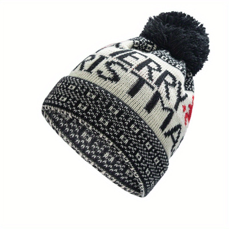 Christmas Theme Knitted Beanie Hat Ear Protection