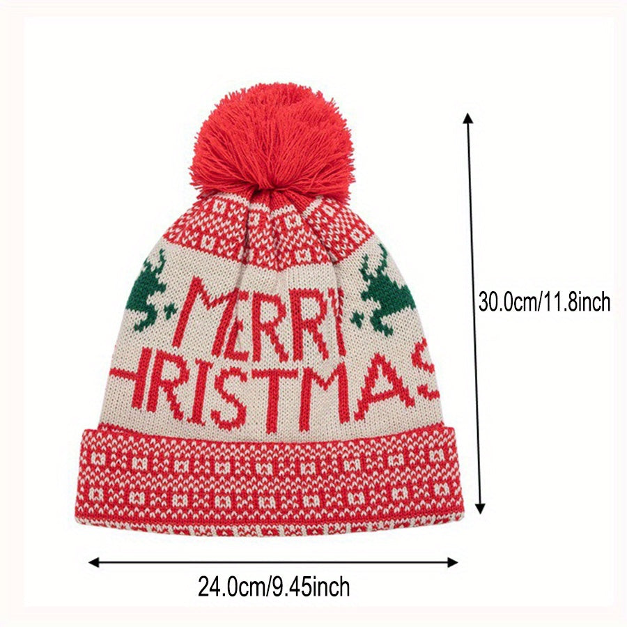 Christmas Theme Knitted Beanie Hat Ear Protection